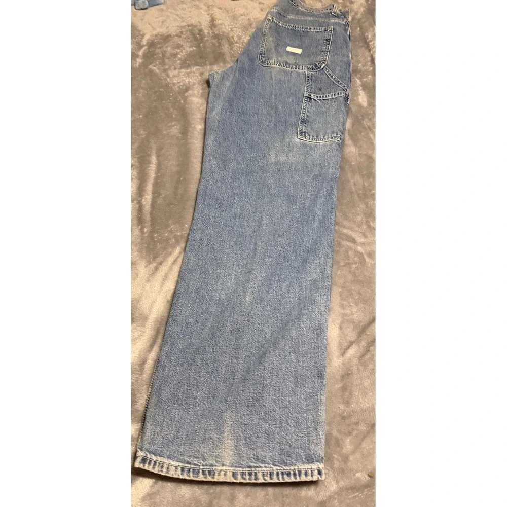 Vintage Gap Carpenter Jeans Mens 34x32 Light Wash Blue Denim Workwear Straight
